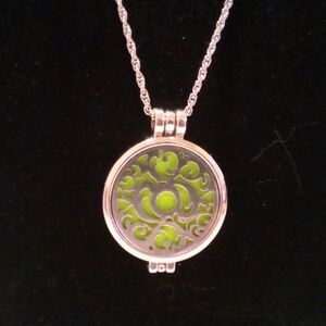 Silver Tone Essential Oil Infuser Necklace